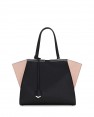 Fendi Trois-Jour Mini Tricolor Shopping Tote Bag Black/Nude/Blue