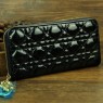 Dior Patent Leather Long Leather Wallet 030 Black