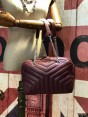 YSL Chain Handbag 27cm Burgundy