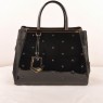 Fendi 2jours Black Patent Leather With Horsehair Leather Medium Bag