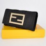 Fendi Black Patent Leather Long Wallet