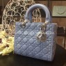 Replica Dior Lady Default Lambskin Silver Bag